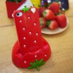 [grhmf2100022]Sweet Strawberry Rhinestones Case For Iphone 4/4s