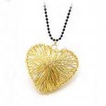 [grhmf2100009]Golden Filament Hollow Out Love Necklace
