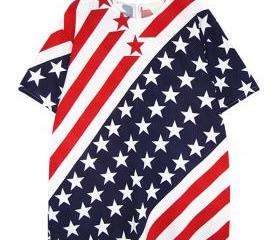 [grhmf26000125]Unique American Flag Navy Short-sleeved T-shirt