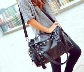 [grhmf2200012]New Style Rivets Tassel Handbag Shoulder Bag