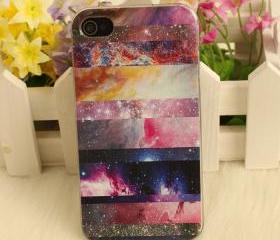 [grhmf2100016]Galaxy Painted Colorful Star Hard Cover Case For Iphone 4/4s