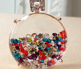 [grhmf2100002]Fancy Color Round Perfume Bottle Pendant Necklace