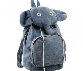 [grdx03062]Lovely Elephant Canvas Backpack