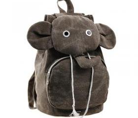 [grdx03062]Lovely Elephant Canvas Backpack